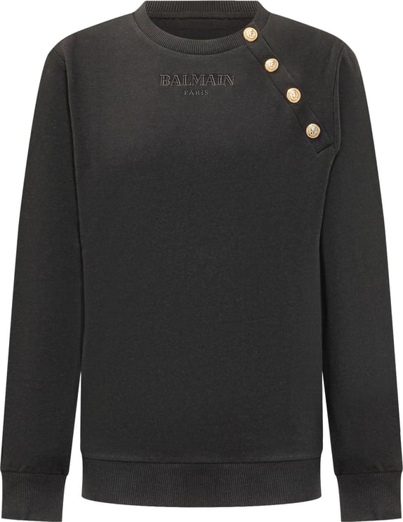 Balmain Felpa Girocollo con Bottoni sulla Spalla