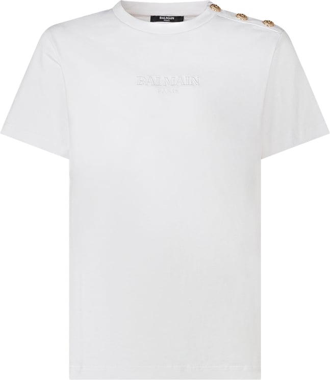 Balmain T-shirt con Bottoni Decorativi