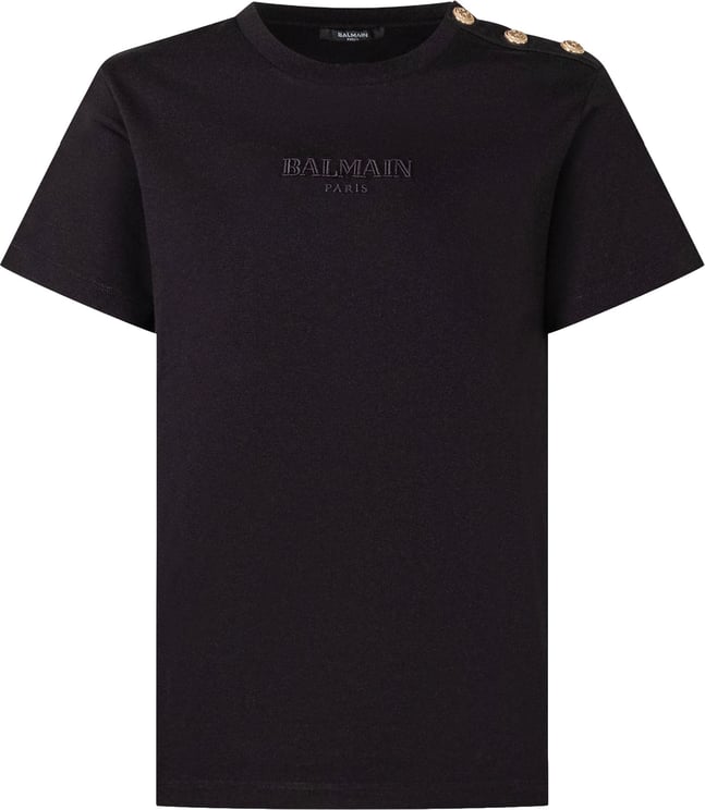 Balmain T-shirt con Bottoni sulla Spalla