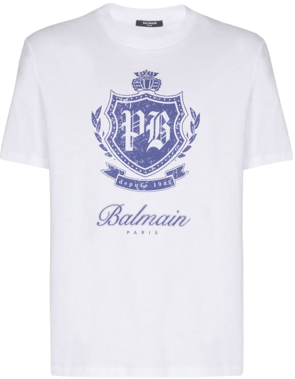 Balmain Graphic-Print White T-Shirt