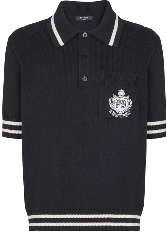 Balmain Ribbed Knit Polo Shirt