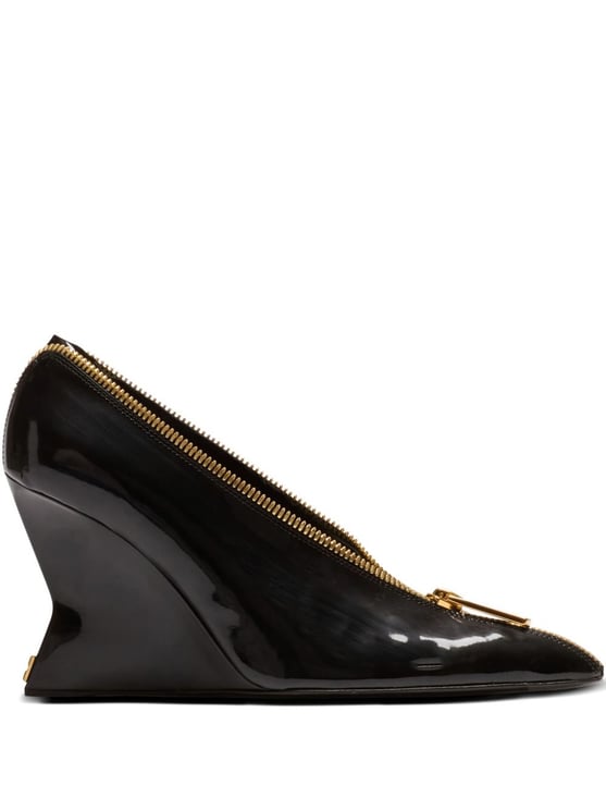 Balmain Pointed-Toe Heels with Sculptural Wedge