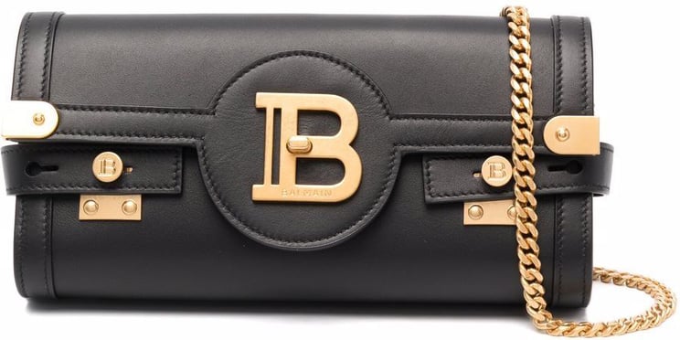 Balmain Black Leather Shoulder Bag
