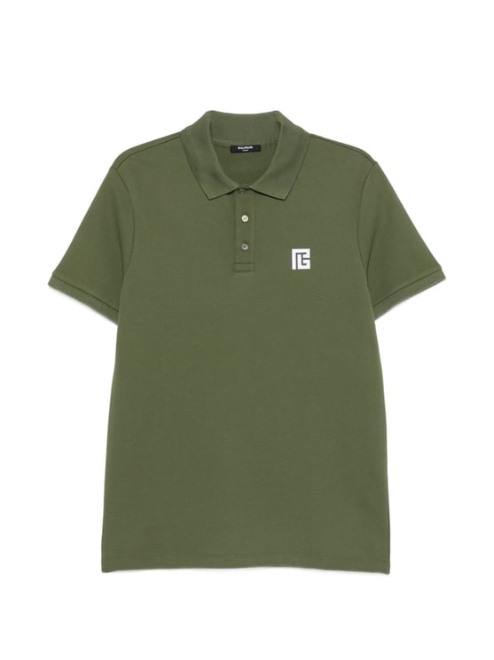 Balmain T-Shirts And Polos Kaki/White