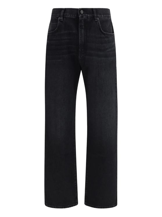 Balmain Black Large Jeans Wide-Leg Denim Jeans