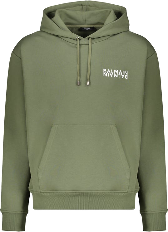 Balmain Hooded sweatshirt olive green