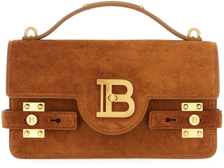 Balmain Balmain Caramel suede B-Buzz 24 handbag