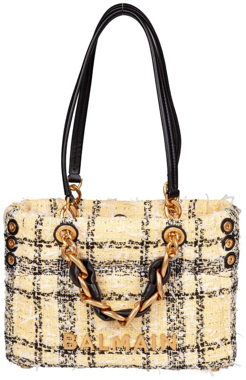 Balmain Balmain borsa shopping 1945 soft cabas small in tartan