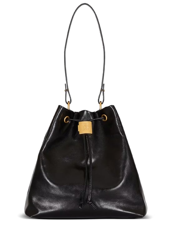 Balmain Neutrals Pulse Convertible Drawstring Leather Backpack