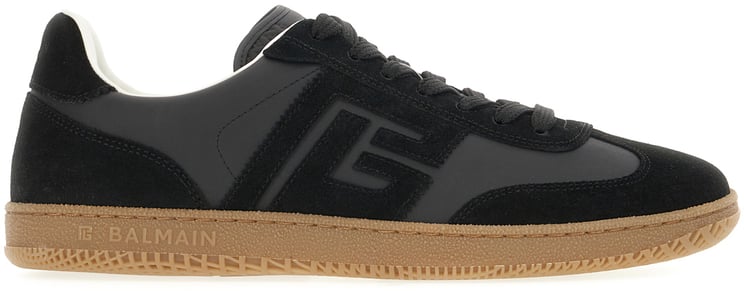 Balmain Balmain Black leather and suede sneakers