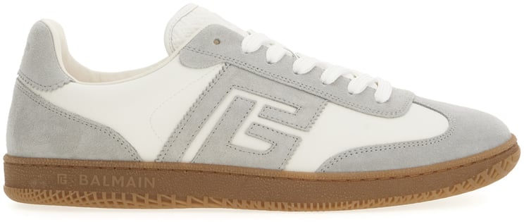 Balmain Balmain Two-tone leather and suede Swan sneakers