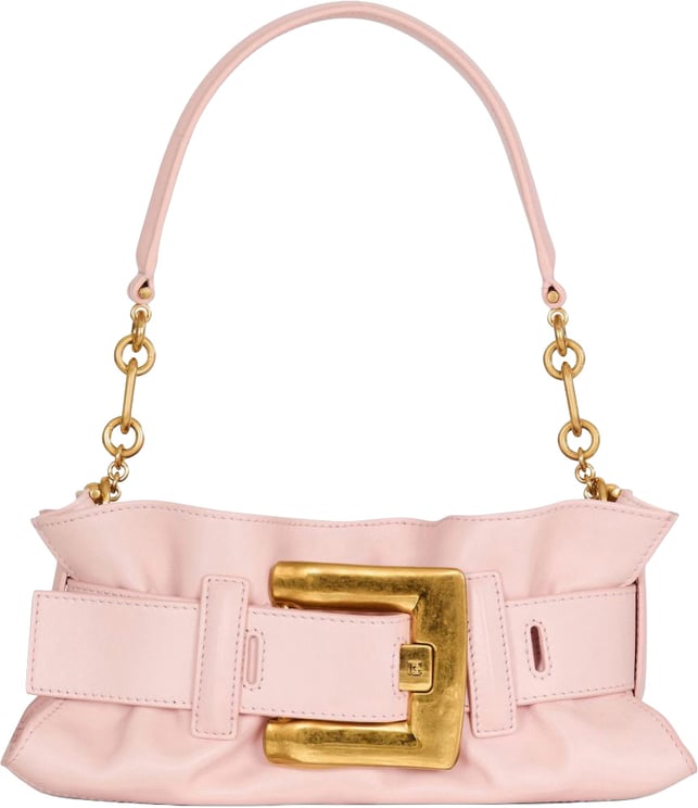 Balmain Pink Structured Textile Handbag