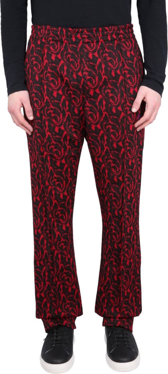 Baracuta Red Pants With Logo And Pattern
