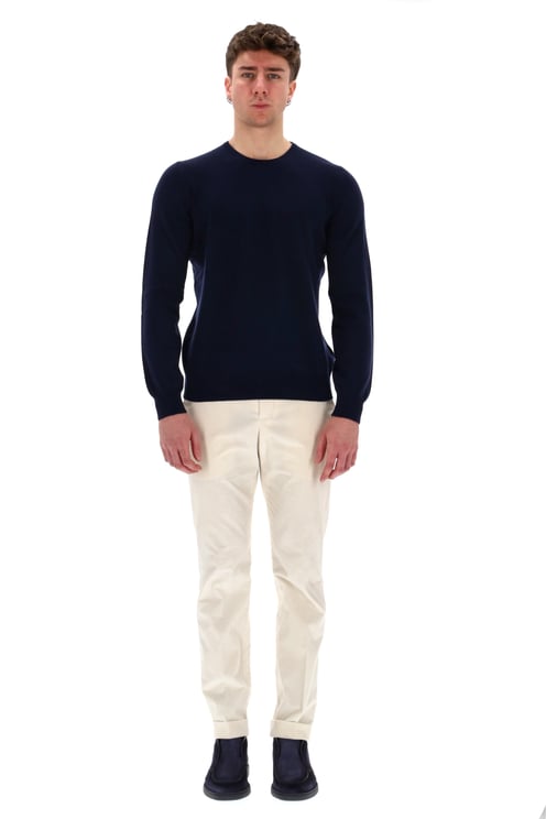 Barba Fine Wool-Cashmere Crewneck Sweater