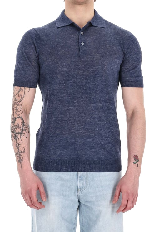 Barba Melange Pure Linen Polo