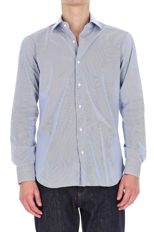 Barba Bacchettata Stretch Poplin Shirt Linea Milano