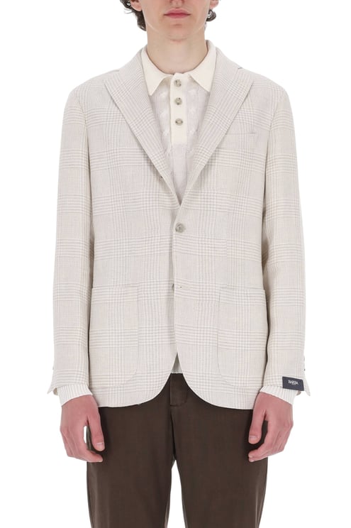 Barba Prince of Wales Linen-Cotton-Silk Blazer