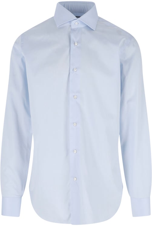 Barba Napoli Light Blue Classic Cotton Long-Sleeve Shirt