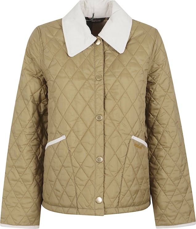 Barbour Cropped Diamond-Quilted Jacket with Velvet Details