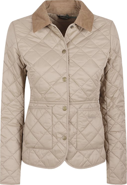 Barbour Quilted Jacket with Corduroy Collar and Contrast Lining