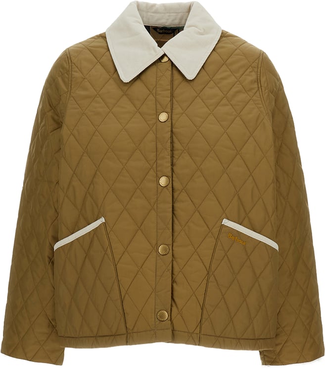 Barbour Beige Tartan Lining Quilted Jacket