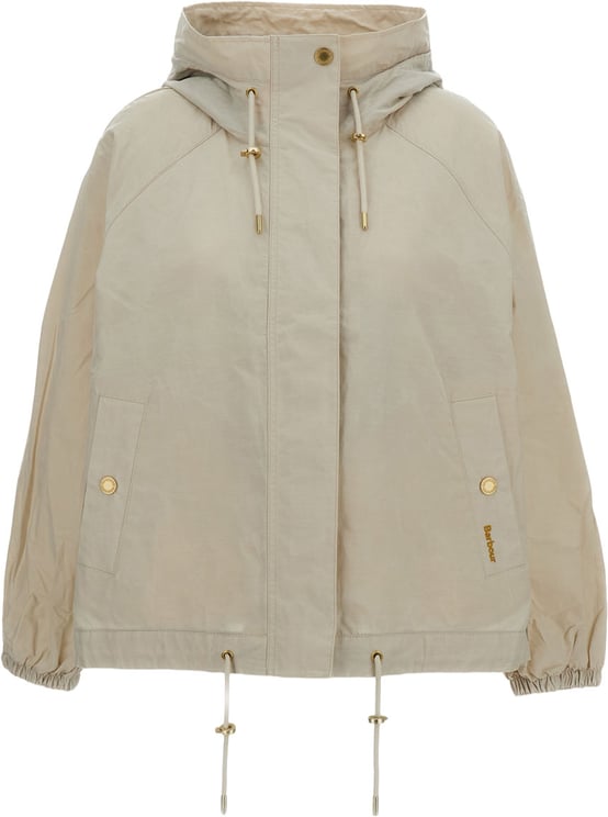 Barbour Cream Tartan-Lined Hood Cotton Jacket