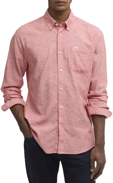 Barbour Heren Nelson Tailored Shirt Rood
