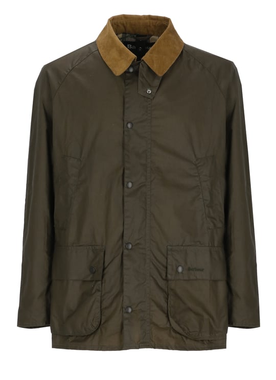 Barbour Green Ashby Corduroy-Collar Cotton Jacket