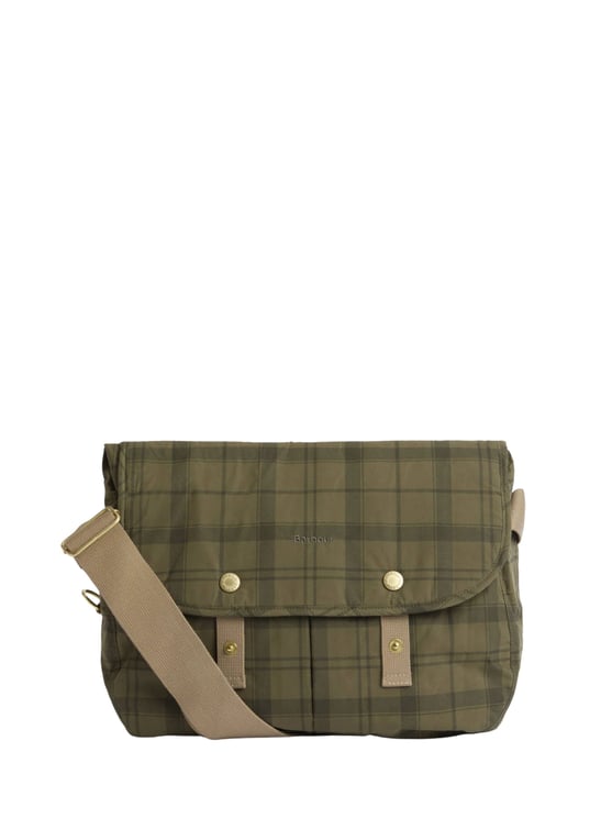 Barbour Riever Checkered Olive Transport Bag