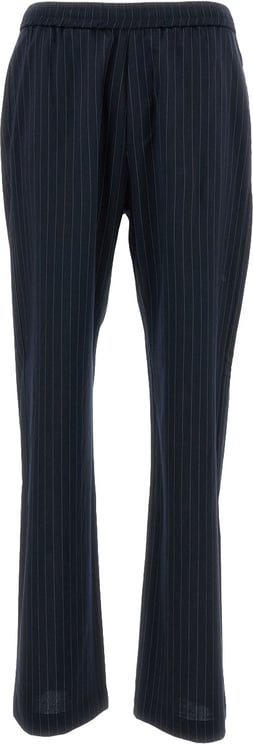 Barena Pinstriped Virgin Wool Trousers With Elasticated Waist And Relaxed Fit