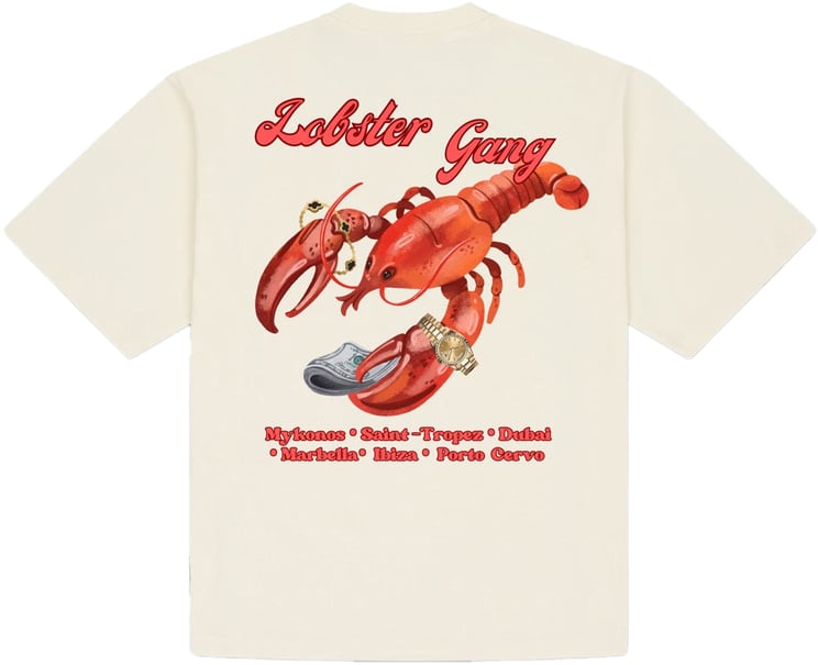 Baron Filou Baron Filou Backprint Lobster Gang T-Shirt Crème