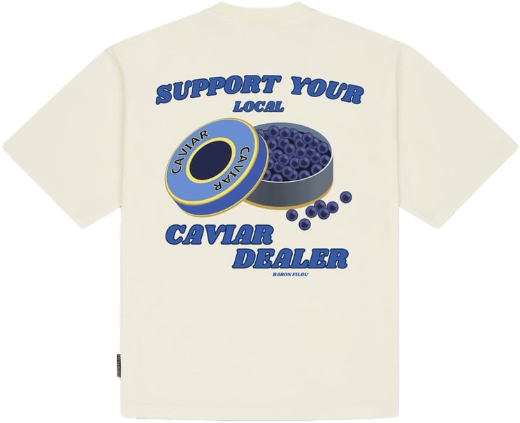 Baron Filou Baron Filou Backprint Caviar Dealer T-Shirt Crème