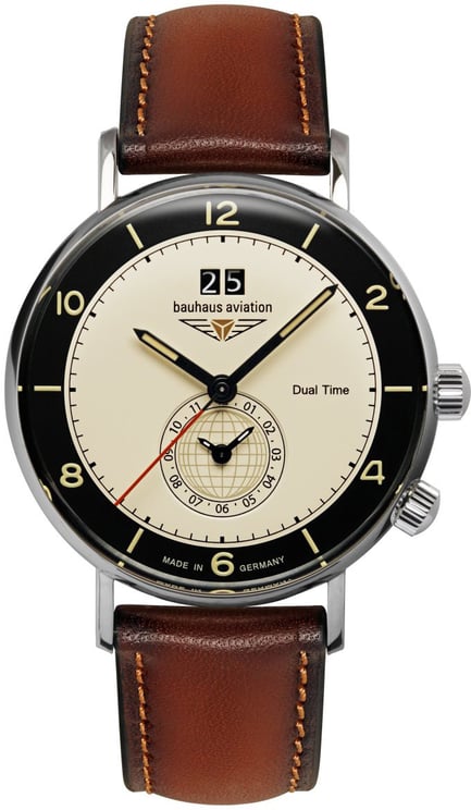 Bauhaus 2446-2 Aviation Vintage Pilot horloge 41 mm