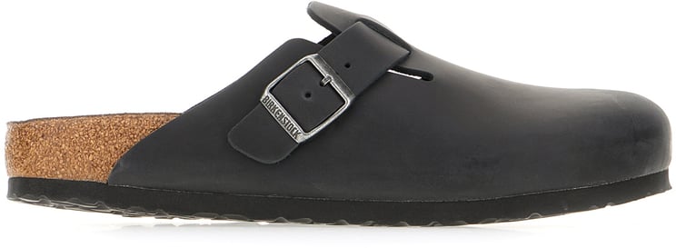 Birkenstock Birkenstock Charcoal leather Boston slippers