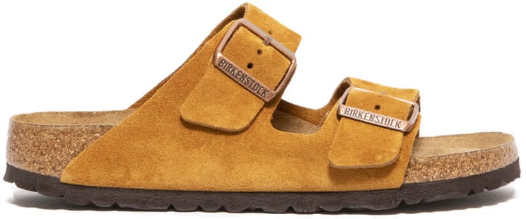 Birkenstock Sandalo Arizona in pelle scamosciata cuoio