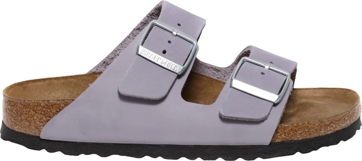 Birkenstock Sandalo Arizona con due cinturini regolabili in nabuk lilla