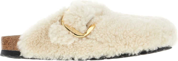 Birkenstock Birkenstock Ivory shearling Boston Big Buckle slippers