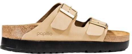 Birkenstock Birkenstock Beige Synthetic Platform Sandals