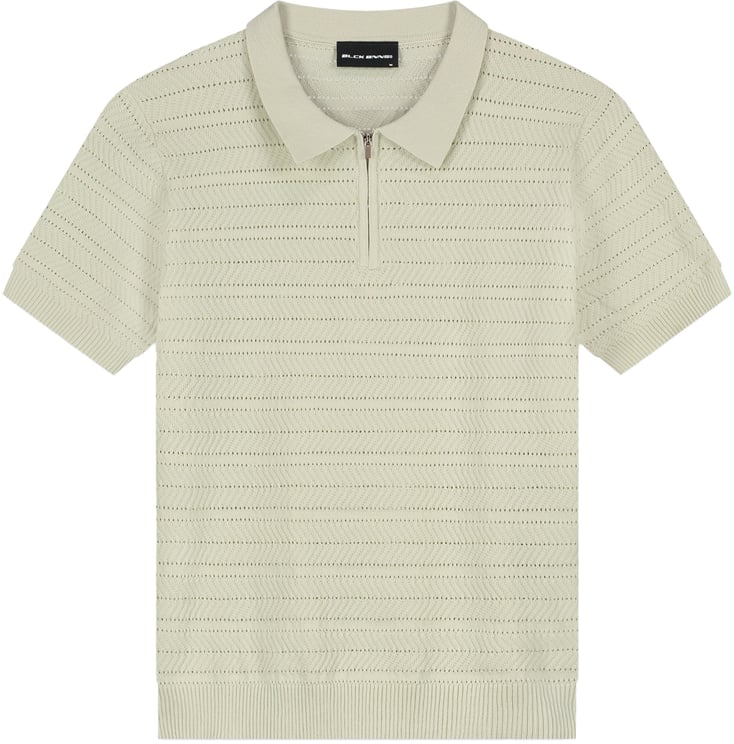 Black Bananas TEXTURED ZIP POLO
