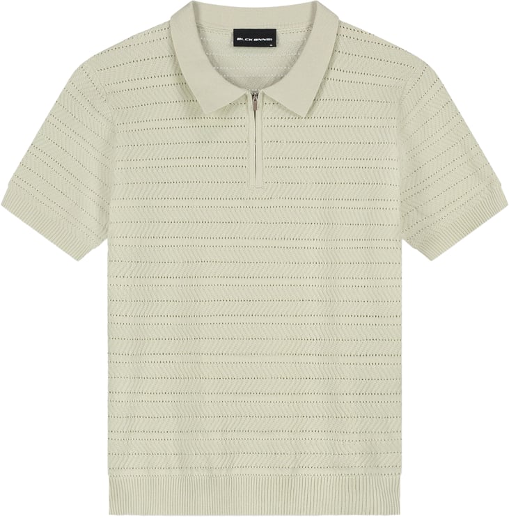 Black Bananas TEXTURED ZIP POLO