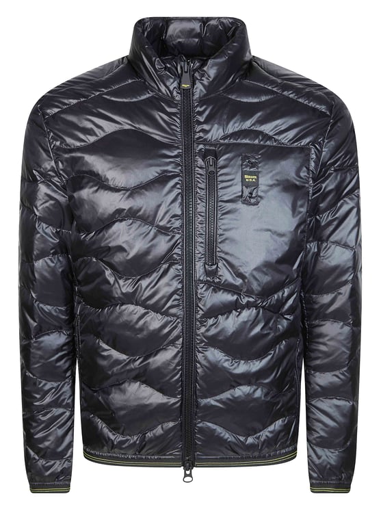 Blauer Trapuntato Basic Glossy Horizontal Quilted Jacket