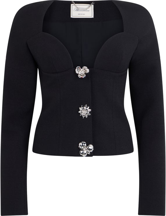 Blumarine Double-breasted blazer in crêpe