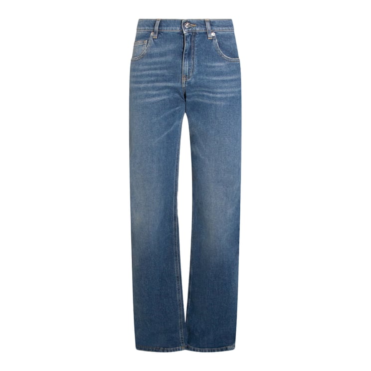 Blumarine Straight-Leg Jeans with Embroidered Logo Detail
