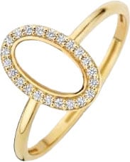 Blush Blush Ring 1279YMQ/54 14k Geelgoud Parelmoer en Zirkonia Maat 54
