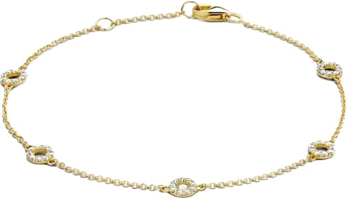 Blush Blush Armband 2200YZI 14k Geelgoud met cirkels vol met gezette zirkonia's lengte 18 cm