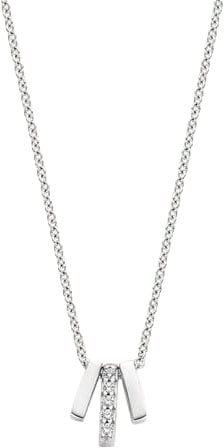 Blush Blush Collier 3122WZI 14k Witgoud met 3 Staafjes gezet met Zirkonia's 42cm