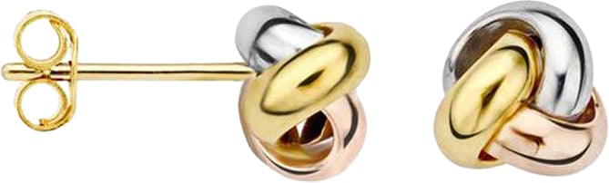 Blush Blush Oorbellen 7157WYR Oorstekers 14k Tri-color Goud Knoop 6.7mm