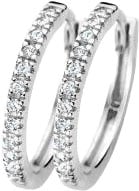 Blush Blush Oorbellen 7309WZI Oorringen 14k Witgoud met Briljant geslepen Zirkonia 1.5mm x 14mm