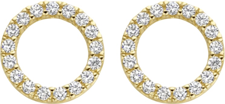 Blush Blush Oorbedels 9066YZI 14k Geelgoud met Zirkonia Circle 7,5 mm