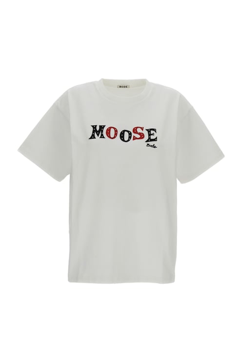 BODE White Moose Short Sleeve Tee